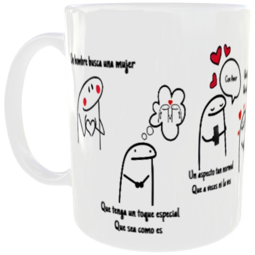 Taza De Ceramica Flork Rio Roma Un Hombre Busca Una Mujer 