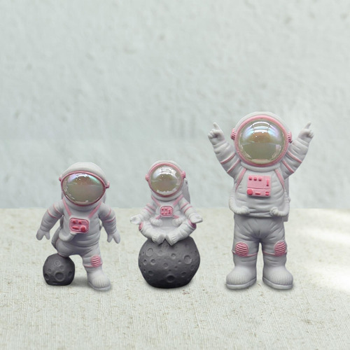 3 Piezas De Estatuas De, Adornos De, Rosado Rosado