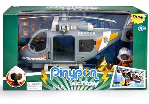 Luz de resgate de helicóptero Pinypon Action Fig Int 15350 pinos e Pon, cor cinza