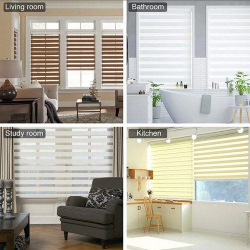 Cortinas Roller Duo Zebra Dia Y Noche 170x200 Blanco