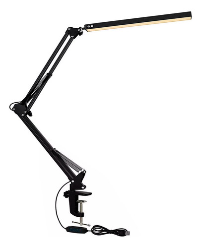 Lampara Escritorio Articulada Led Usb Luz Dibujo Cálida Fria Color De La Estructura Negro