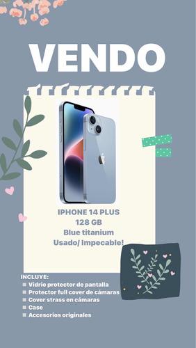 iPhone 14 Plus 128gb Blue Titanium Usado Impecable