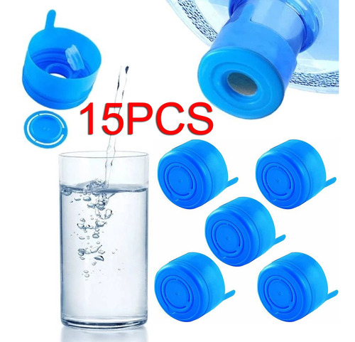 color azul antisalpicaduras 12 tapas de rosca reutilizables de 3 a 5 galones tapas de repuesto para botellas de agua de 3 galones 
