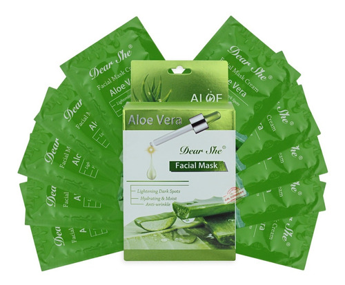 Set 10 Sobres Mascarilla Facial Aloe Vera Anti Arrugas 0878