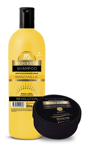 Shampoo Y Máscara Wonder Tex Revolution Manzanilla
