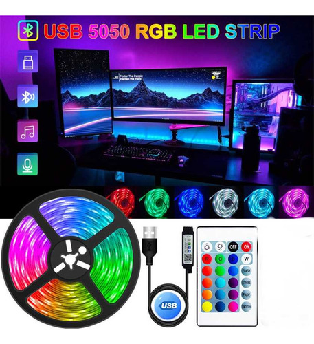 Tira De Luces Led Rgb 5050 5 Metros Originales