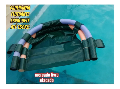 Cadeirinha Flutuante De Espaguete Macarrão Para Piscina Natação Hidroginastica Lazer Mar Rio Capacidade Para 130kg