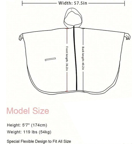 Poncho Impermeable Para Mujer, Elegante Y Duradero