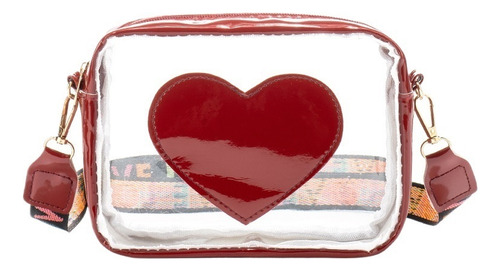 Bandolera Transparente Con Forma De Corazón Para Mujer