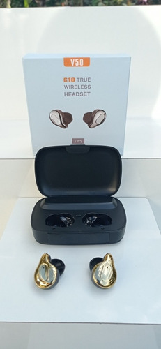 Imagen 7 de 7 de Audífonos Inalámbricos C10 Waterproof + Power Bank+mic Gold