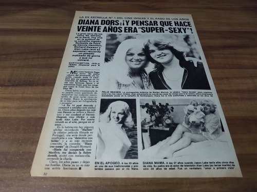 (y218) Diana Dors * Clipping Revista 1 Pg * 1979 (Usado)