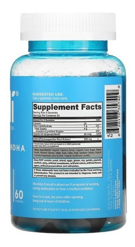 Imagen 3 de 5 de Goli Ashwagandha & Vitamin D Gummy Relájate