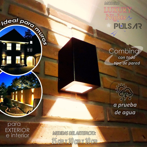Imagen 2 de 10 de Aplique Difusor Pared Exterior C/ Lampara Led 6 Watt Pack X2