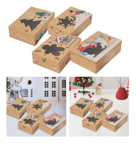Caixas De Biscoitos De Natal Caixas De Presente 4 Pedaços
