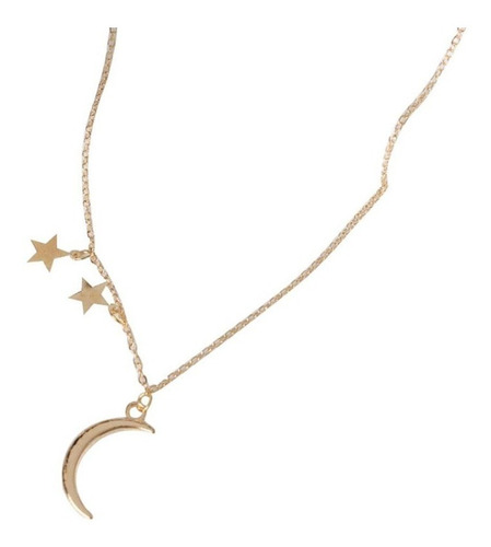 Collar Para Mujer Luna Estrella Simple Buho Elegante 