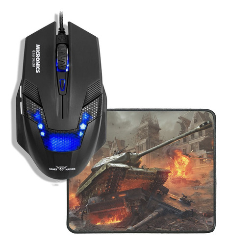 Mouse Gamer Therodactil 6 Botones + Pad, Luces Led