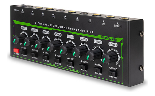 Adaptador Estéreo Power Channel 8 Dc Stage Headphone Amp