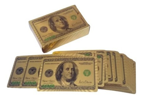 Baraja Dorada De 100 Dolares Americana Naipes