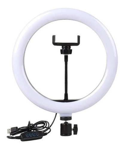 Imagen 1 de 10 de Aro De Luz Led 10 Pulgadas 26cm Trípode 8cm 20w Usb 120 Leds