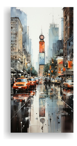 25x50cm Cuadro Alegría Estilo Gris Champagne De Nueva York