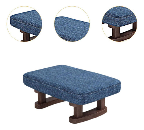 Banco Para Descansar Pies, Asiento Elegante Para Hogar Azul