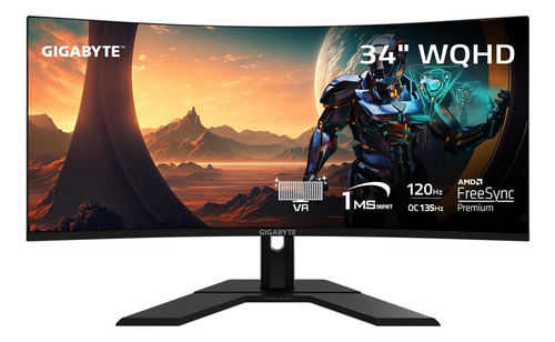 Monitor 34 Gigabyte Gs34wqc Va Gaming Wqhd Ultrawide 2k 135h