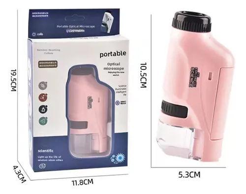 Microscopio Óptico Portátil Para Niños, Embalaje Blanco