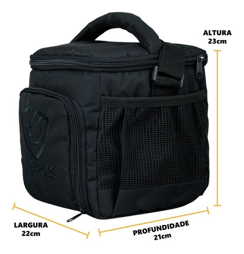 Imagem 5 de 6 de Bolsa Térmica Fitness Marmita Preta Lancheira Academia S/pot