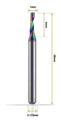 Fresa Router Cnc Un Filo 1x4 Mm. Con Recubrimiento