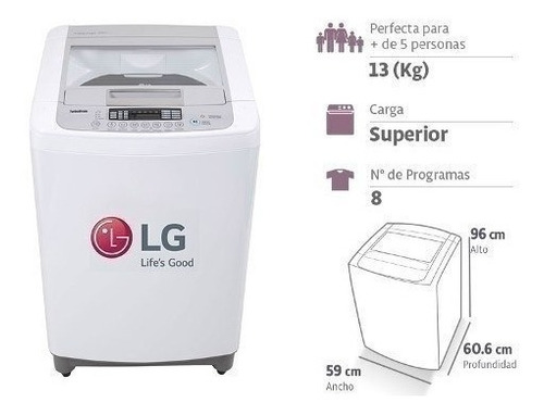 Lavadora LG Carga Superior T1365ntp Capacidad 13kg Blanco .