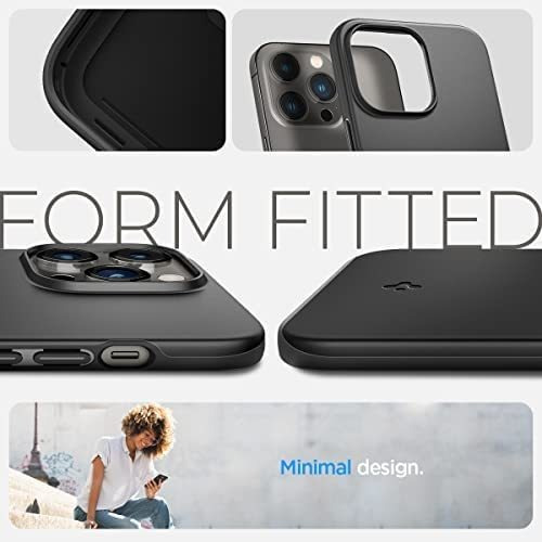 Imagen 3 de 7 de Funda Spigen Thin Fit Para iPhone 14 Pro - Negro