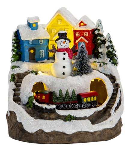 Figura De De Casa Navideña Con Luz Led, Paisaje En
