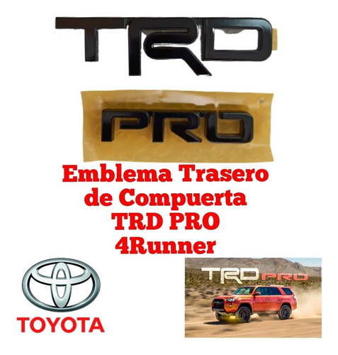 Emblema Trd Compuerta Trasera 4runner 2014 2015 2016 17 18 