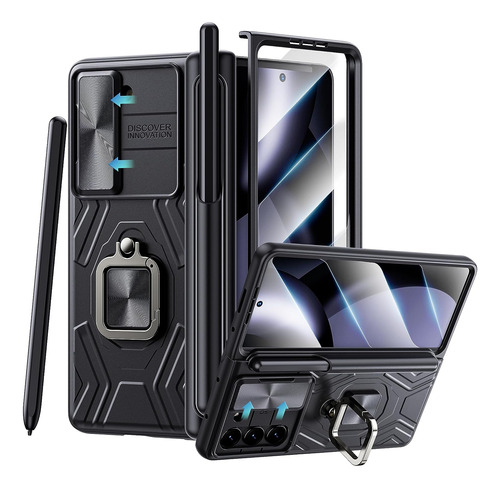 Funda Para Samsung Galaxy Z Fold 5 C/soporte S-pen - Negro