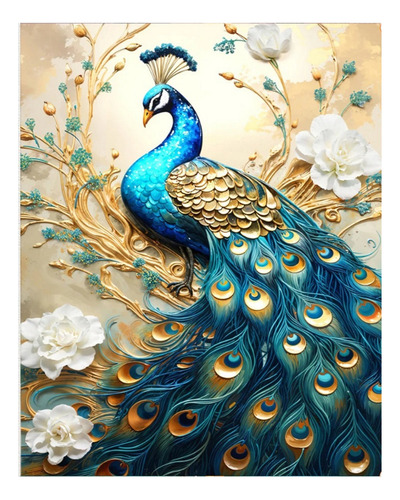 C Pintura De Diamante De Bricolaje 5d 60x40 Cm - Pavo Real T