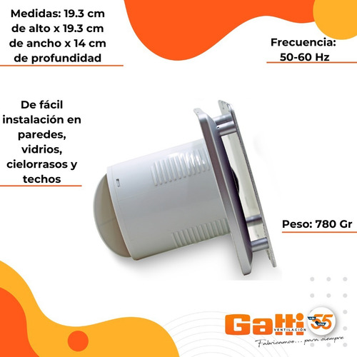 Extractor De Aire Baño/cocina 6 (15 Cm) Con Persiana Gris
