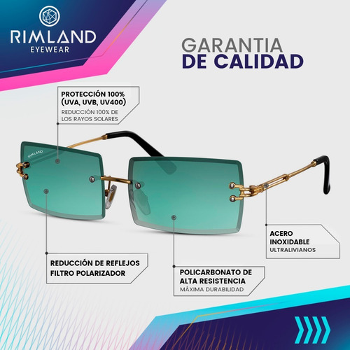Imagen 8 de 10 de Anteojos Lentes De Sol Rimland Lamb Lente Verde