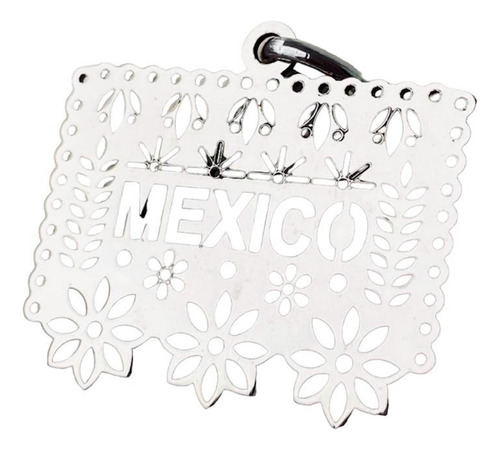 Dije Papel Picado Mexico Plata .925 Con Envio 30mm