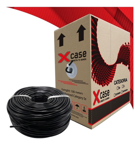 100 M Cable Red Utp 4 Hilos 2 Pares Doble Forro Ext Videovig Xcase