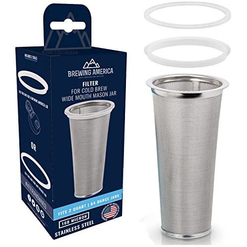 Filtro Cold Brew Para Mason Jar, Acero Inoxidable Mejorado C