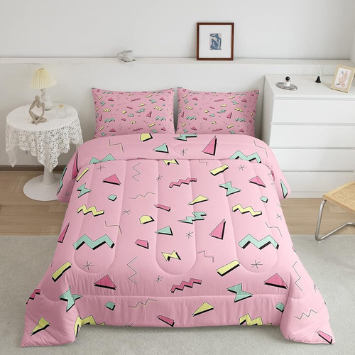 Juego De Cama Erosebridal Pink Memphis Para Niños, Niños, Ni