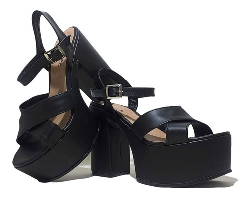 Imagen 4 de 5 de Sandalias Sami Simil Cuero Black