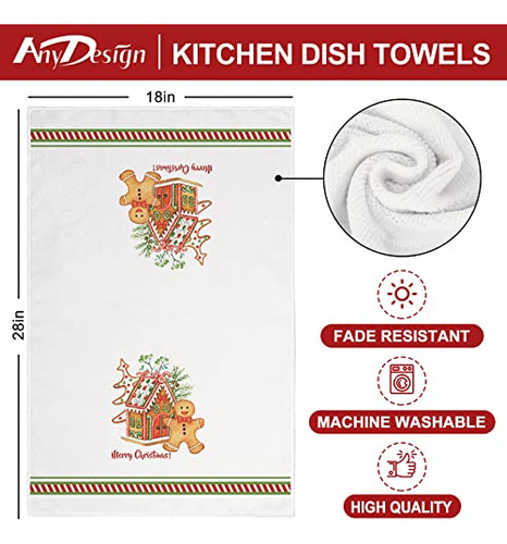 Toallas De Cocina Navideñas De Jengibre Ultra Absorbentes