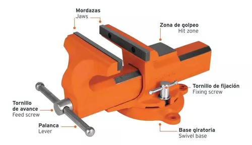 Tornillo de banco Urrea Acero Base giratorio 360 grados Apertura de 5