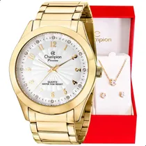 Comprar Relógio Champion Feminino Dourado Prova D´água Original