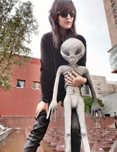 Muñeco Alien Roswell-man Un Metro - Ovni Memes Área 51 Gris (Usado)