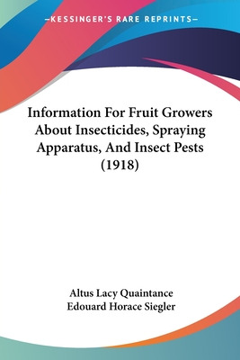 Libro Information For Fruit Growers About Insecticides, S...