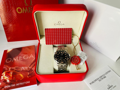 Reloj Pulsera Omega Seamaster Detalles Amarillos Co-axial Plateado Negro/amarillo Negro/amarillo (Usado)