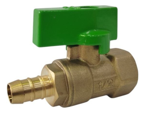 Válvula Llave Para Gas Espiga 3/8 X Rosca 1/2 PuLG. Bronce