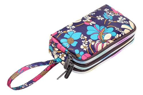 Bolso De Lona Con Estampado De Bolso Femenino, Cartera Larga